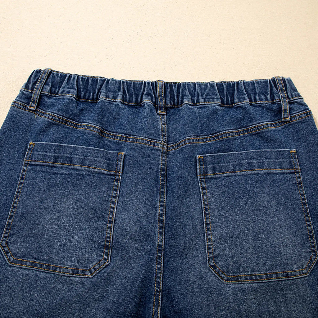 Eytino plus Size Jeans for Curvy Women High Waisted Wide Leg Stretchy Straight Leg Ankle Denim Pants with Pockets(Size 14-32)