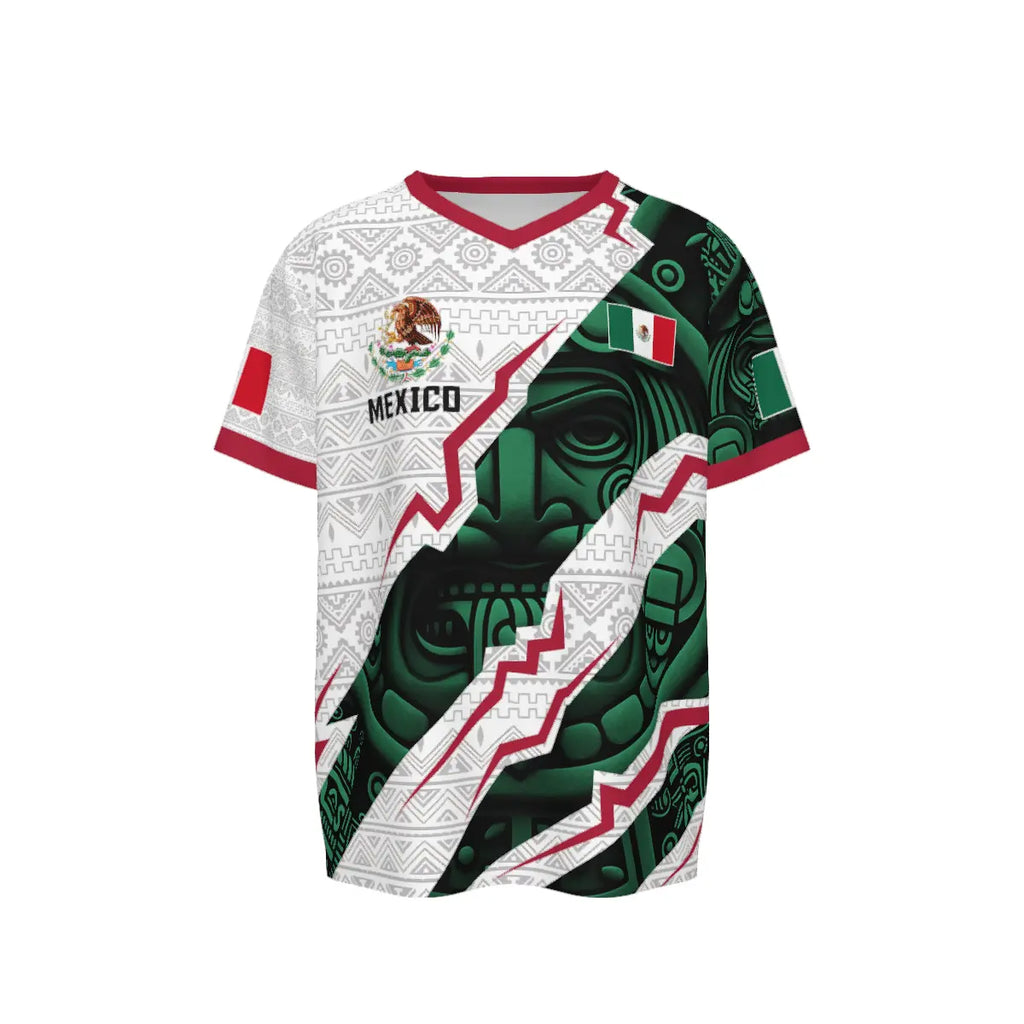 2026 New Mexican Soccer Jersey , Men'S Mexico Aztec Calendar Style Jerseys, Soccer Lover Gift, 2026 V-Neck Football Jersey for Player and Fans