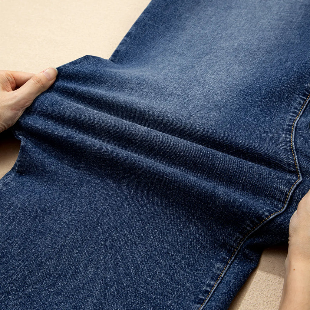 Eytino plus Size Jeans for Curvy Women High Waisted Wide Leg Stretchy Straight Leg Ankle Denim Pants with Pockets(Size 14-32)