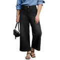 Eytino plus Size Jeans for Curvy Women High Waisted Wide Leg Stretchy Straight Leg Ankle Denim Pants with Pockets(Size 14-32)