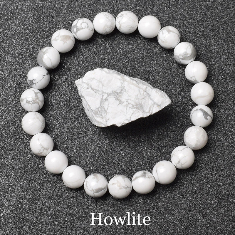 Natural Black Agates Beads Bracelet Women Men Genuine Black Onyx Natural Stone 6Mm 8Mm Smooth round Beads Lucky Energy Jewelry