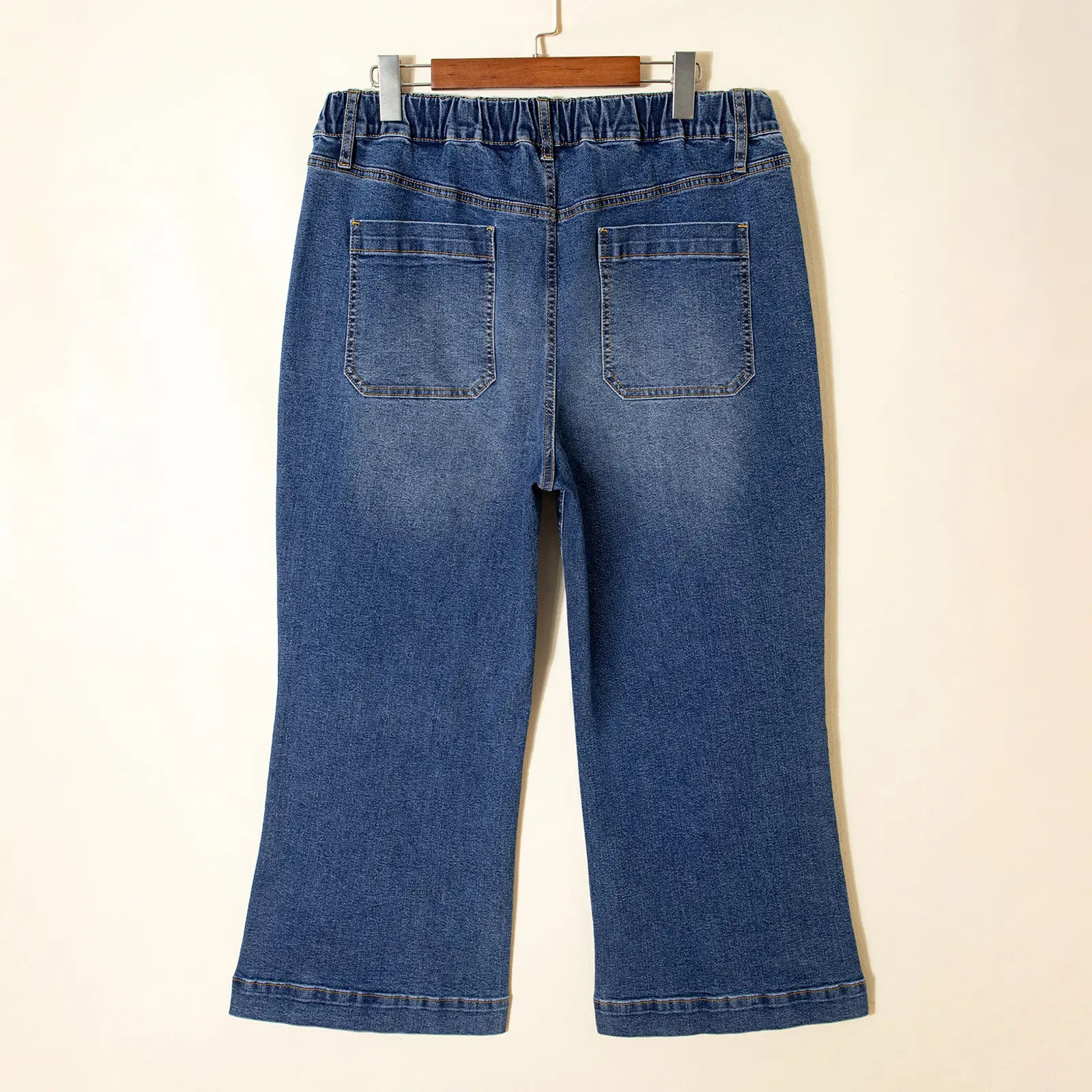 Eytino plus Size Jeans for Curvy Women High Waisted Wide Leg Stretchy Straight Leg Ankle Denim Pants with Pockets(Size 14-32)